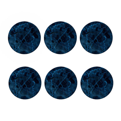 Dark Blue Marble Print Coaster Set