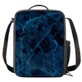 Dark Blue Marble Print Crossbody Lunch Bag