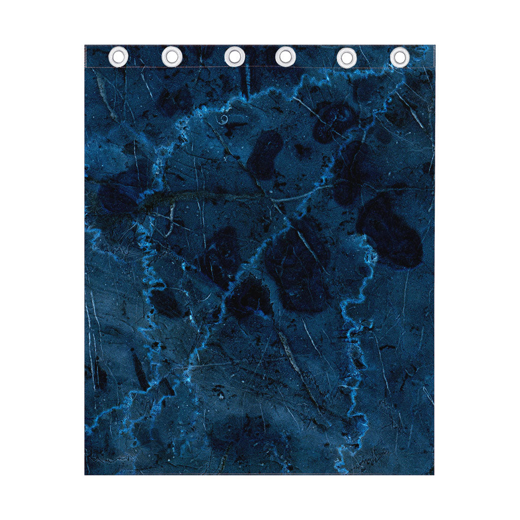 Dark Blue Marble Print Curtain