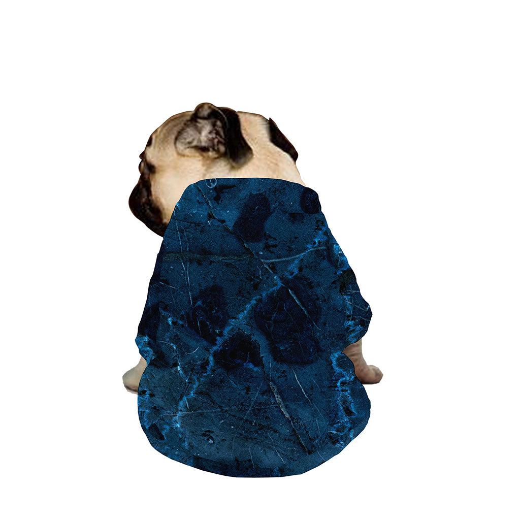 Dark Blue Marble Print Dog Zip Up Jacket