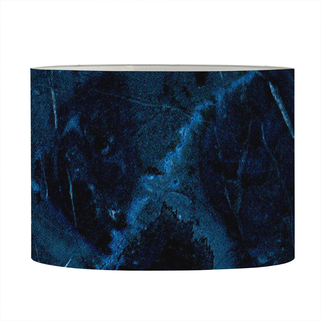 Dark Blue Marble Print Drum Lamp Shade