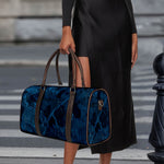 Dark Blue Marble Print Duffle Bag