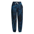 Dark Blue Marble Print Fleece Lined Knit Pants