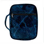 Dark Blue Marble Print Front Pocket Bible Bag