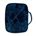 Dark Blue Marble Print Front Pocket Bible Bag