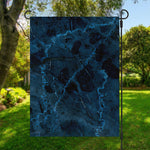 Dark Blue Marble Print Garden Flag