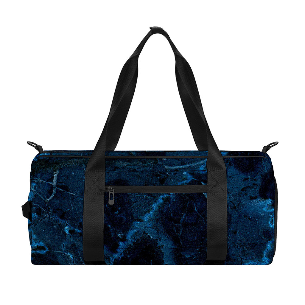Dark Blue Marble Print Gym Bag