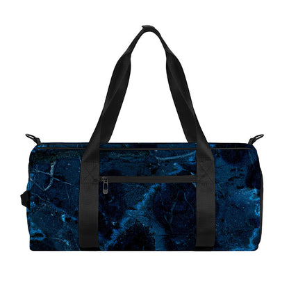 Dark Blue Marble Print Gym Bag