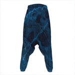 Dark Blue Marble Print Hammer Pants