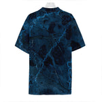 Dark Blue Marble Print Hawaiian Shirt