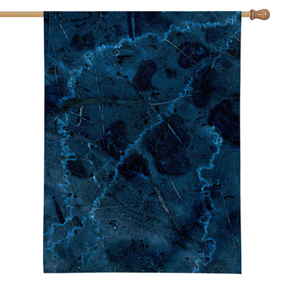 Dark Blue Marble Print House Flag