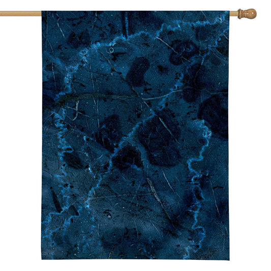 Dark Blue Marble Print House Flag