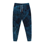 Dark Blue Marble Print Jogger Pants