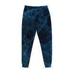 Dark Blue Marble Print Jogger Pants