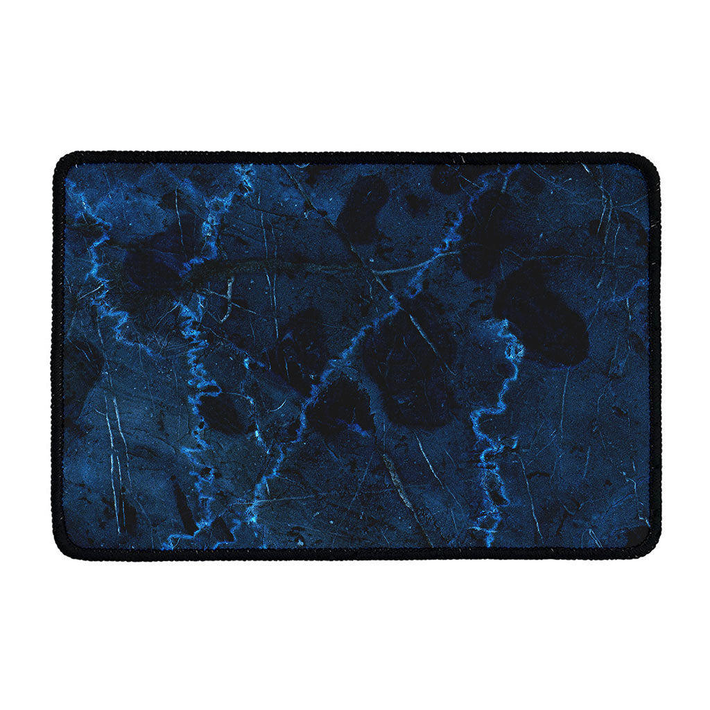 Dark Blue Marble Print Kitchen Mat