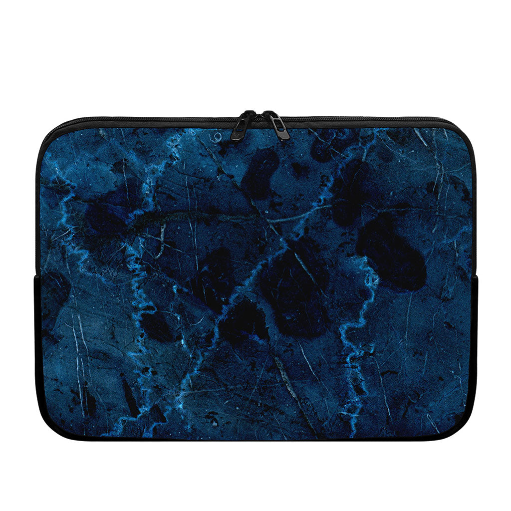 Dark Blue Marble Print Laptop Sleeve