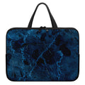 Dark Blue Marble Print Laptop Sleeve With Handle