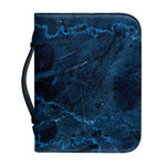 Dark Blue Marble Print Leather Bible Cover