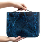 Dark Blue Marble Print Leather Bible Cover