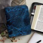 Dark Blue Marble Print Leather Bible Cover