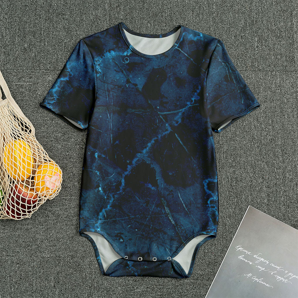 Dark Blue Marble Print Men's Bodysuit
