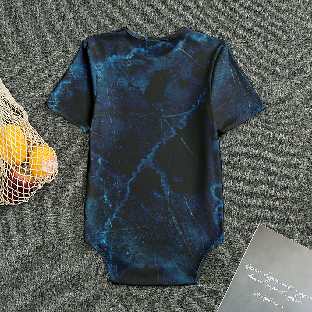 Dark Blue Marble Print Men's Bodysuit