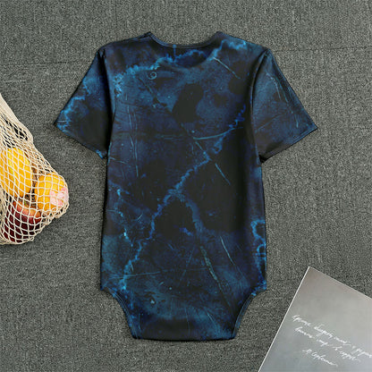 Dark Blue Marble Print Men's Bodysuit