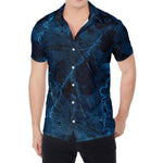 Dark Blue Marble Print Men's Shirt