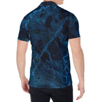 Dark Blue Marble Print Men's Shirt
