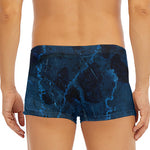 Dark Blue Marble Print Men's Short Boxer Briefs