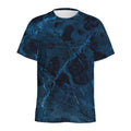 Dark Blue Marble Print Men's Athletic T-Shirt