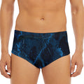 Dark Blue Marble Print Men's Triangle Swim Briefs