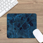 Dark Blue Marble Print Mouse Pad