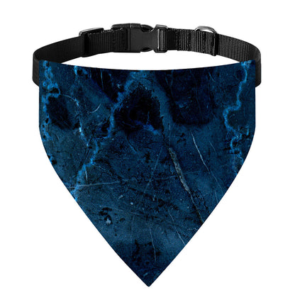 Dark Blue Marble Print Over The Collar Dog Bandana