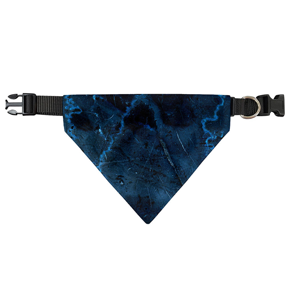 Dark Blue Marble Print Over The Collar Dog Bandana