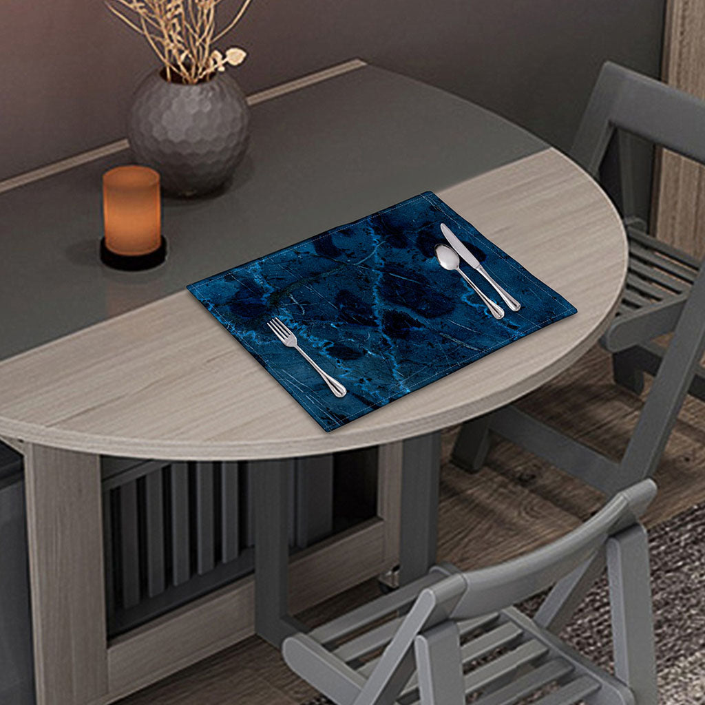 Dark Blue Marble Print Placemat