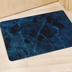 Dark Blue Marble Print Polyester Doormat