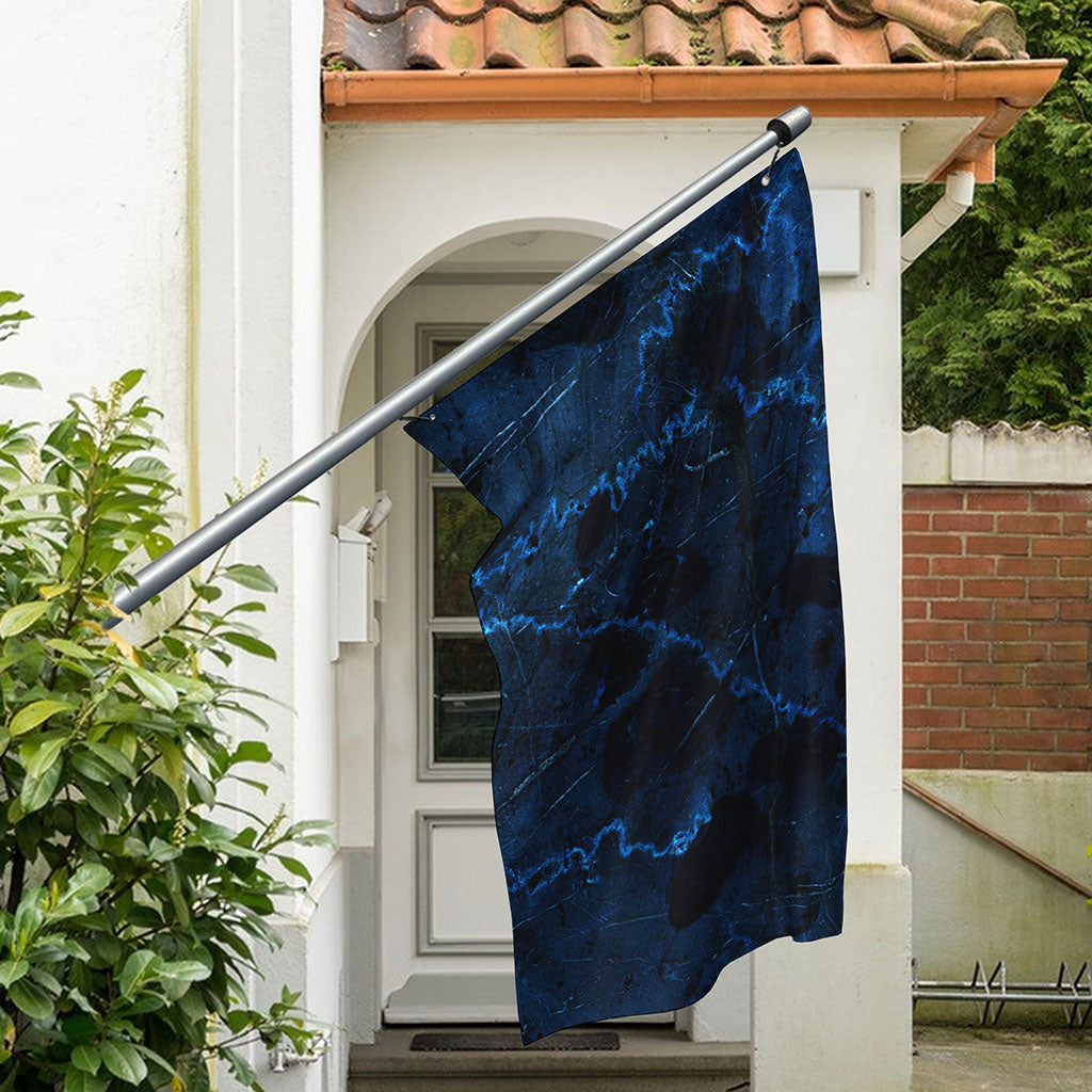 Dark Blue Marble Print Polyester Flag