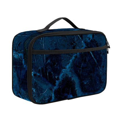 Dark Blue Marble Print Portable Lunch Bag