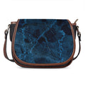 Dark Blue Marble Print Saddle Bag