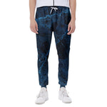 Dark Blue Marble Print Scuba Joggers