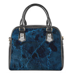Dark Blue Marble Print Shoulder Handbag