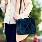 Dark Blue Marble Print Shoulder Strap Bible Bag