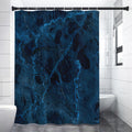 Dark Blue Marble Print Shower Curtain