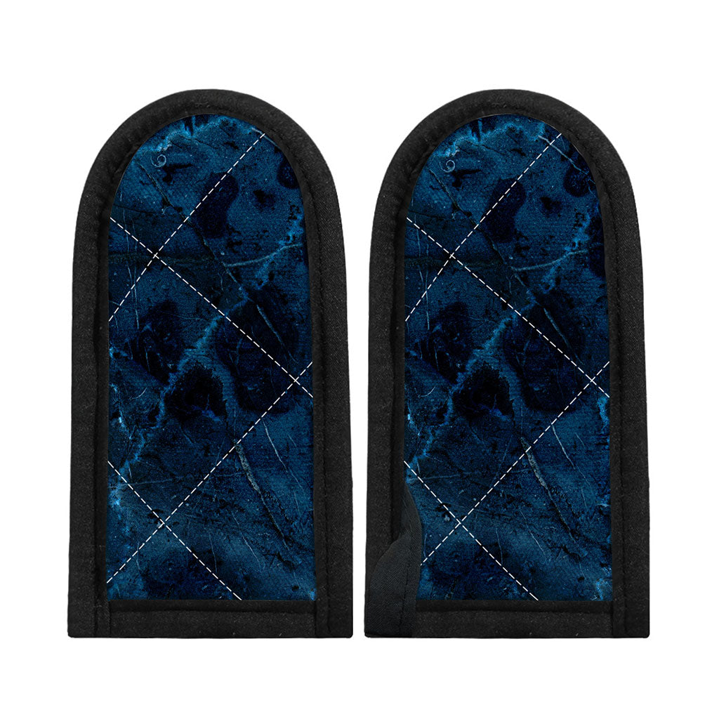 Dark Blue Marble Print Skillet Handle Cover