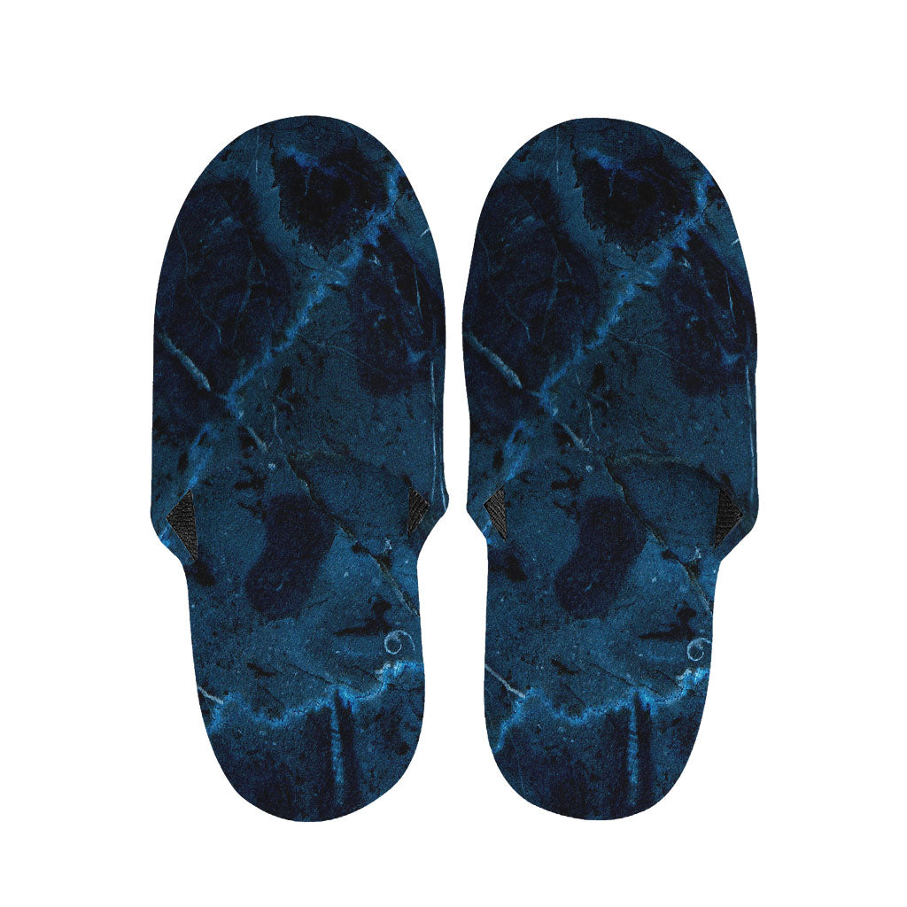 Dark Blue Marble Print Slippers