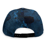 Dark Blue Marble Print Snapback Cap