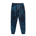 Dark Blue Marble Print Sweatpants