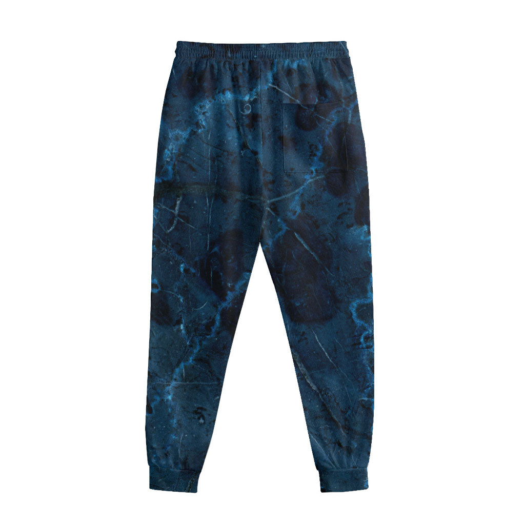 Dark Blue Marble Print Sweatpants