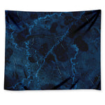 Dark Blue Marble Print Tapestry